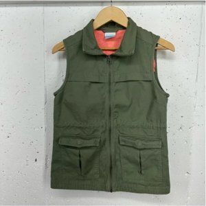 Columbia size small olive zip up adjustable waist cargo vest